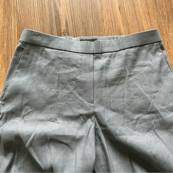 Theory Womens Treeca Pull On Pants 2 Gray Soft Crunch Linen Blend Elastic Waist - Picture 7 of 11